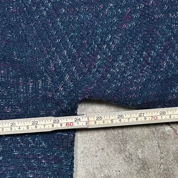 Vintage 90s AOP Pattern Knit Blue Sweater - Picture 4 of 5